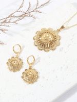 Simple Style Round Flower Copper Plating 18k Gold Plated Jewelry Set main image 8
