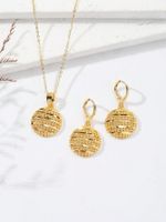 Simple Style Round Flower Copper Plating 18k Gold Plated Jewelry Set main image 3