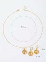 Simple Style Round Flower Copper Plating 18k Gold Plated Jewelry Set sku image 1