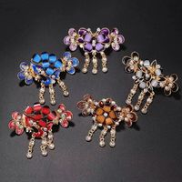 Vintage Style Butterfly Alloy Plating Inlay Rhinestones Hair Clip main image 4