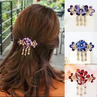 Style Vintage Papillon Alliage Placage Incruster Strass Pince À Cheveux main image 6