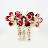 Vintage Style Butterfly Alloy Plating Inlay Rhinestones Hair Clip main image 2