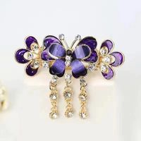 Vintage Style Butterfly Alloy Plating Inlay Rhinestones Hair Clip sku image 2