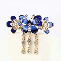 Vintage Style Butterfly Alloy Plating Inlay Rhinestones Hair Clip sku image 3