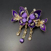 Vintage Style Butterfly Alloy Plating Inlay Rhinestones Hair Clip sku image 11