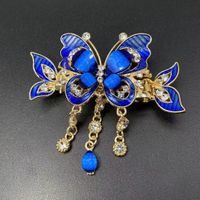 Vintage Style Butterfly Alloy Plating Inlay Rhinestones Hair Clip sku image 1