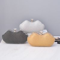 Black Gold Silver Pu Leather Solid Color Square Evening Bags main image 1