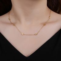 Lady Shiny Heart Shape Stainless Steel Titanium Steel Plating Three-dimensional 18k Gold Plated Necklace main image 3