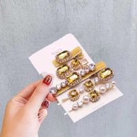 Simple Style Square Alloy Plating Inlay Rhinestones Pearl Hair Clip 1 Set sku image 23