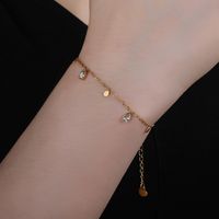 Casual Simple Style Solid Color Stainless Steel Titanium Steel Plating Inlay Artificial Gemstones 18k Gold Plated Bracelets main image 5