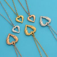 Stainless Steel 18K Gold Plated Simple Style Plating Hollow Out Heart Shape None Pendant Necklace Necklace main image 1