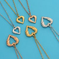 Stainless Steel 18K Gold Plated Simple Style Plating Hollow Out Heart Shape None Pendant Necklace Necklace main image 2