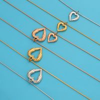 Stainless Steel 18K Gold Plated Simple Style Plating Hollow Out Heart Shape None Pendant Necklace Necklace main image 3