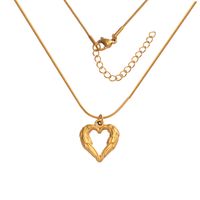 Stainless Steel 18K Gold Plated Simple Style Plating Hollow Out Heart Shape None Pendant Necklace Necklace main image 5