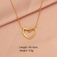 Stainless Steel 18K Gold Plated Simple Style Plating Hollow Out Heart Shape None Pendant Necklace Necklace sku image 7