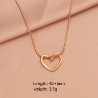 Stainless Steel 18K Gold Plated Simple Style Plating Hollow Out Heart Shape None Pendant Necklace Necklace sku image 8