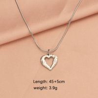 Stainless Steel 18K Gold Plated Simple Style Plating Hollow Out Heart Shape None Pendant Necklace Necklace sku image 3