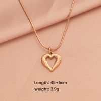 Stainless Steel 18K Gold Plated Simple Style Plating Hollow Out Heart Shape None Pendant Necklace Necklace sku image 9