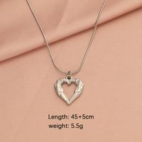 Stainless Steel 18K Gold Plated Simple Style Plating Hollow Out Heart Shape None Pendant Necklace Necklace sku image 5
