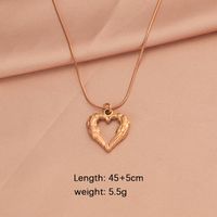 Stainless Steel 18K Gold Plated Simple Style Plating Hollow Out Heart Shape None Pendant Necklace Necklace sku image 10