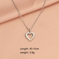 Stainless Steel 18K Gold Plated Simple Style Plating Hollow Out Heart Shape None Pendant Necklace Necklace sku image 1