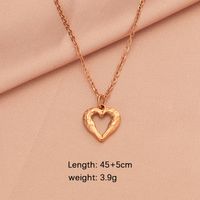 Stainless Steel 18K Gold Plated Simple Style Plating Hollow Out Heart Shape None Pendant Necklace Necklace sku image 4