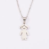 Stainless Steel 18K Gold Plated Casual Cute Polishing Plating Human None Pendant Necklace main image 3
