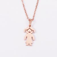 Stainless Steel 18K Gold Plated Casual Cute Polishing Plating Human None Pendant Necklace main image 4