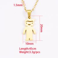 Stainless Steel 18K Gold Plated Casual Cute Polishing Plating Human None Pendant Necklace main image 5