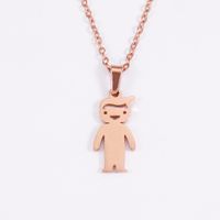 Stainless Steel 18K Gold Plated Casual Cute Polishing Plating Human None Pendant Necklace sku image 5