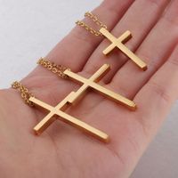 Stainless Steel Titanium Steel 18K Gold Plated Simple Style Plating Cross None Pendant Necklace main image 5