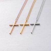 Stainless Steel Titanium Steel 18K Gold Plated Simple Style Plating Cross None Pendant Necklace main image 3
