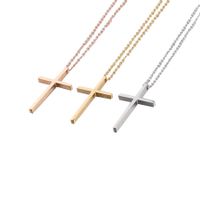 Stainless Steel Titanium Steel 18K Gold Plated Simple Style Plating Cross None Pendant Necklace main image 2