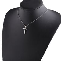 Stainless Steel Titanium Steel 18K Gold Plated Simple Style Plating Cross None Pendant Necklace sku image 1
