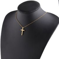 Stainless Steel Titanium Steel 18K Gold Plated Simple Style Plating Cross None Pendant Necklace sku image 2