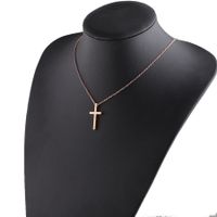 Stainless Steel Titanium Steel 18K Gold Plated Simple Style Plating Cross None Pendant Necklace sku image 3