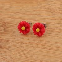 1 Pair Sweet Simple Style Flower Plating Stainless Steel Resin Resin None Ear Studs sku image 1