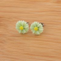 1 Pair Sweet Simple Style Flower Plating Stainless Steel Resin Resin None Ear Studs sku image 2