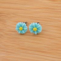 1 Pair Sweet Simple Style Flower Plating Stainless Steel Resin Resin None Ear Studs sku image 3
