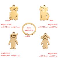 Cute Simple Style Animal Cartoon Character Titanium Steel Plating None 18K Gold Plated Keychain main image 2