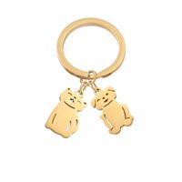 Cute Simple Style Animal Cartoon Character Titanium Steel Plating None 18K Gold Plated Keychain sku image 5
