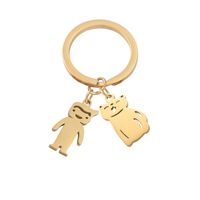 Cute Simple Style Animal Cartoon Character Titanium Steel Plating None 18K Gold Plated Keychain sku image 7