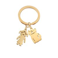 Cute Simple Style Animal Cartoon Character Titanium Steel Plating None 18K Gold Plated Keychain sku image 9