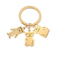 Cute Simple Style Animal Cartoon Character Titanium Steel Plating None 18K Gold Plated Keychain sku image 15