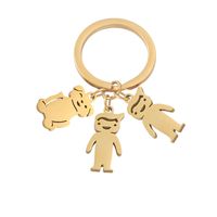 Cute Simple Style Animal Cartoon Character Titanium Steel Plating None 18K Gold Plated Keychain sku image 18