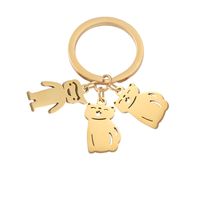Cute Simple Style Animal Cartoon Character Titanium Steel Plating None 18K Gold Plated Keychain sku image 19