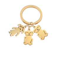 Cute Simple Style Animal Cartoon Character Titanium Steel Plating None 18K Gold Plated Keychain sku image 10