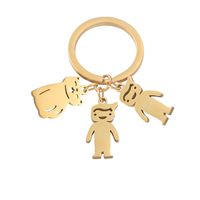 Cute Simple Style Animal Cartoon Character Titanium Steel Plating None 18K Gold Plated Keychain sku image 34