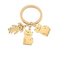 Cute Simple Style Animal Cartoon Character Titanium Steel Plating None 18K Gold Plated Keychain sku image 22