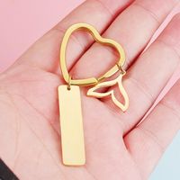 IG Style Simple Style Fish Tail Stainless Steel Polishing Plating None 18K Gold Plated Bag Pendant Keychain main image 2